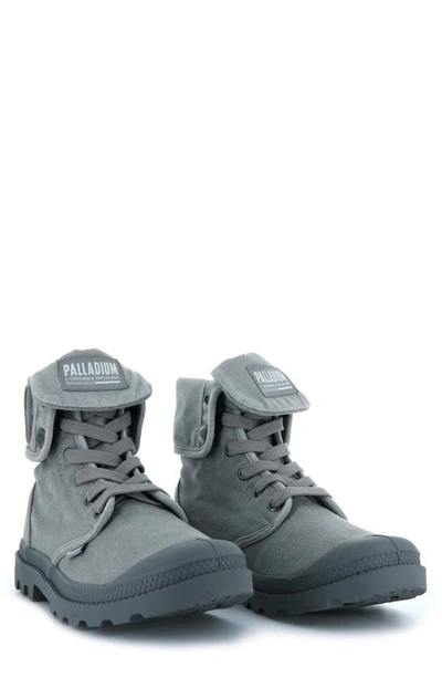 Shop Palladium 'baggy' Canvas Boot In Titanium/ High Rise