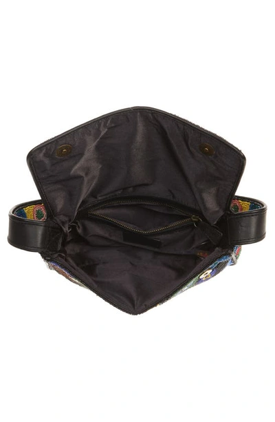 Shop Staud Tommy Beaded Shoulder Bag In Millefiori Black