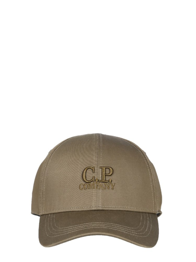 Shop C.p. Company Logo Embroidered Baseball Cap In Green