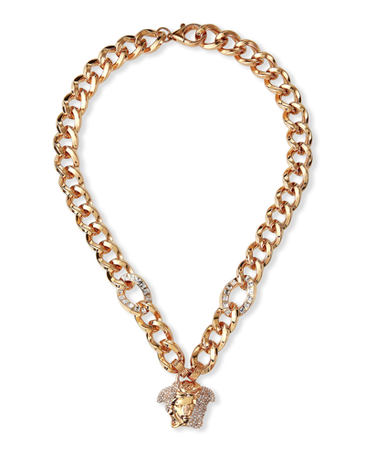 Shop Versace Men's Palazzo Dia Crystal Chain Necklace In Kcvo