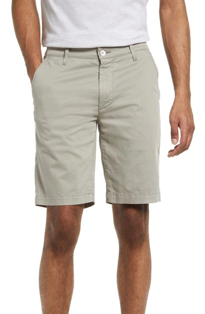 Shop Ag Griffin Stretch Cotton Shorts In Grey Haze
