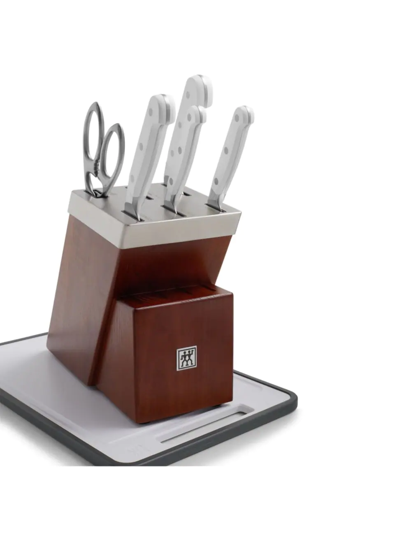 Shop Zwilling J.a. Henckels Pro Le Blanc 7-pc Self-sharpening Knife Block Set In White