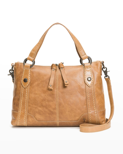 Shop Frye Melissa Medium Italian Leather Crossbody Bag In Beige