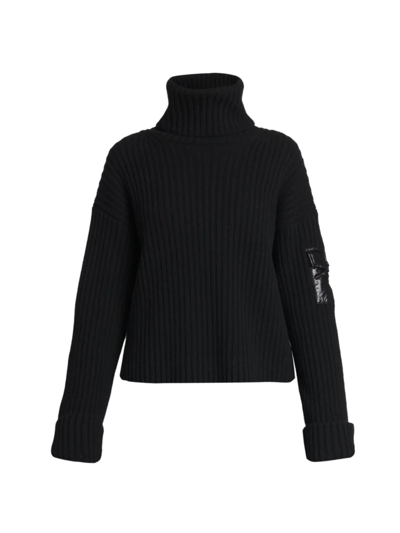 Shop Moncler Women's Wool Turtleneck Sweater In Black