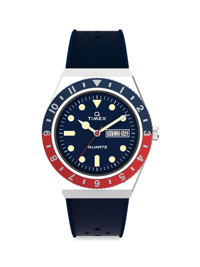 Shop Timex Men's Q Diver Synthetic Strap Watch In Blue