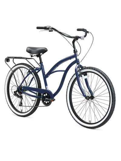 Shop Sixthreezero Around The Block Women's Beach Cruiser 26" 7-speed Bike In Navy