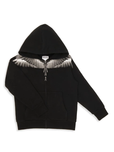Shop Marcelo Burlon County Of Milan Little Boy's & Boy's Icon Wings Full-zip Hoodie In Black Grey