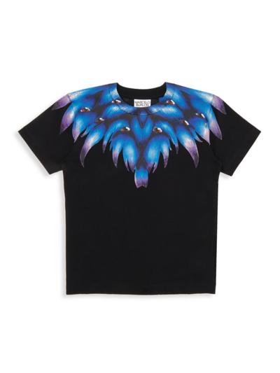 Shop Marcelo Burlon County Of Milan Little Boy's & Boy's Blue Monster Wings T-shirt In Black Blue