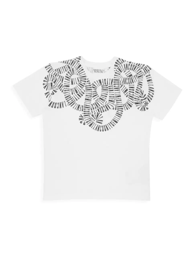 Shop Marcelo Burlon County Of Milan Little Boy's & Boy's Snakes T-shirt In White Black