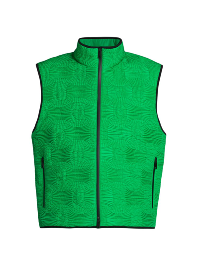 Shop Bottega Veneta Men's Wardrobe 04 Intrecciato Quilted Vest In Parakeet