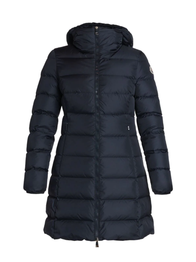 Talev Long Leather-trim Puffer Coat In Schwarz