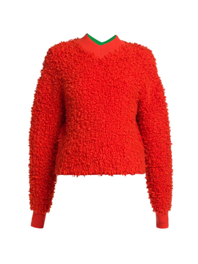 Shop Bottega Veneta Women's Fleece Oversized Sweater In Burst