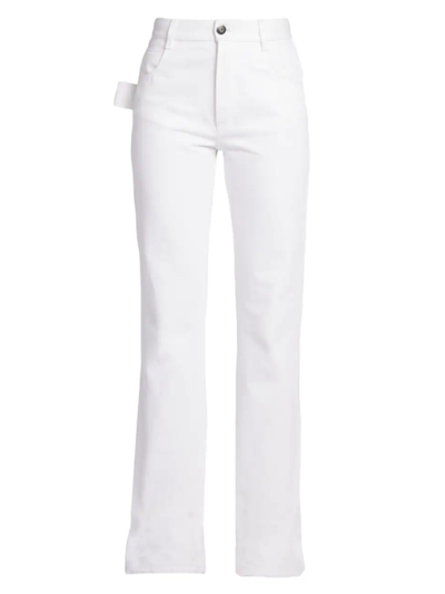 Shop Bottega Veneta Women's Layered Straight-leg Pants In White
