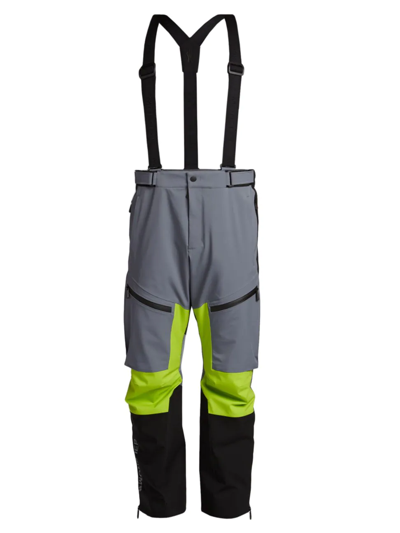 Shop Moncler Men's Ski Pants In Lime Gray