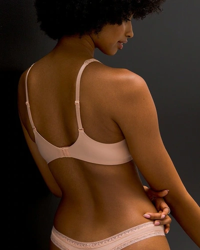 Soma Essentials Unlined Lace Trim Plunge In Light Pink