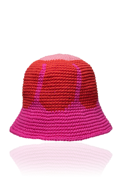 Shop Memorial Day Daisy Cotton Bucket Hat In Pink