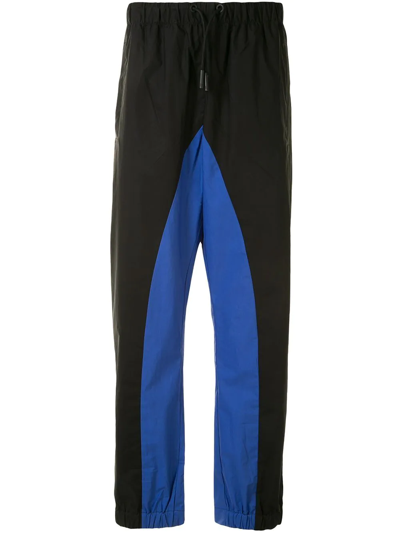 Shop Marcelo Burlon County Of Milan Bicolour Track Pants In 1045 Black Blue