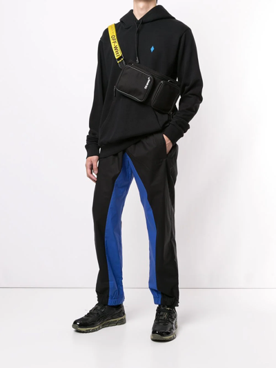 Shop Marcelo Burlon County Of Milan Bicolour Track Pants In 1045 Black Blue