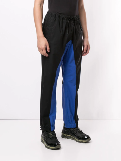 Shop Marcelo Burlon County Of Milan Bicolour Track Pants In 1045 Black Blue