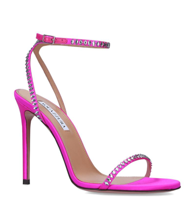 Shop Aquazzura Embellished Olie Sandals 105 In Pink