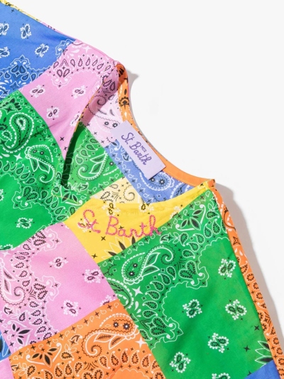 Mc2 Saint Barth Bandana-print V-neck Dress In Green