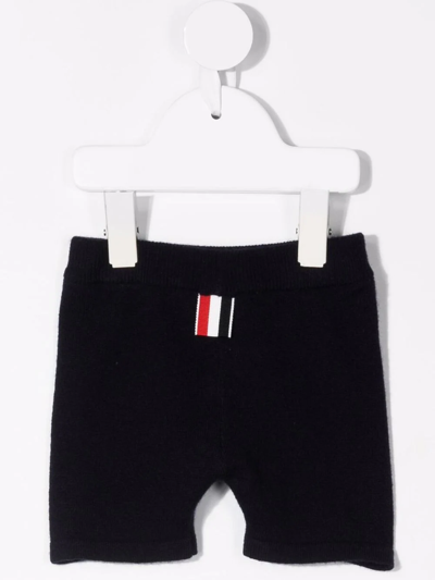Shop Thom Browne Knitted-style Cashmere Shorts In Blue