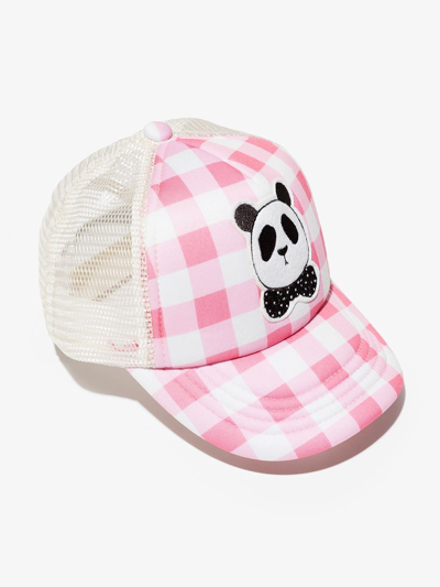 熊猫图案格纹棒球帽