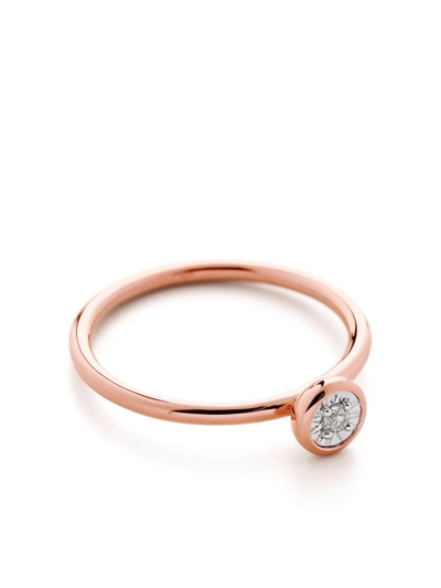 Shop Monica Vinader Diamond Essential Ring In Pink