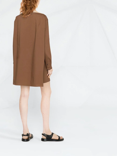 Shop Totême Boat-neck Organic Cotton Dress In Brown