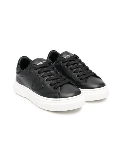 Shop Philippe Model Lace-up Low-top Sneakers In Black