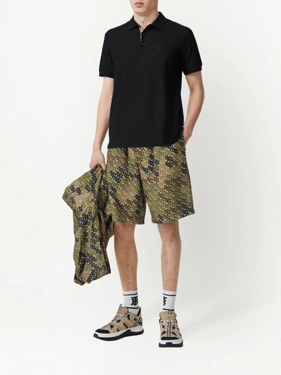 Burberry Eddie Short-sleeved Polo Shirt In Black