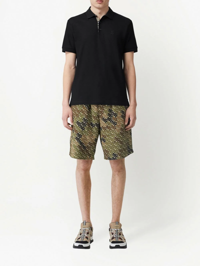 Burberry Eddie Short-sleeved Polo Shirt In Black