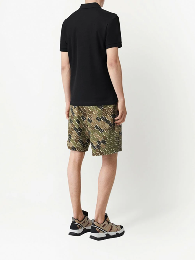 Burberry Eddie Short-sleeved Polo Shirt In Black