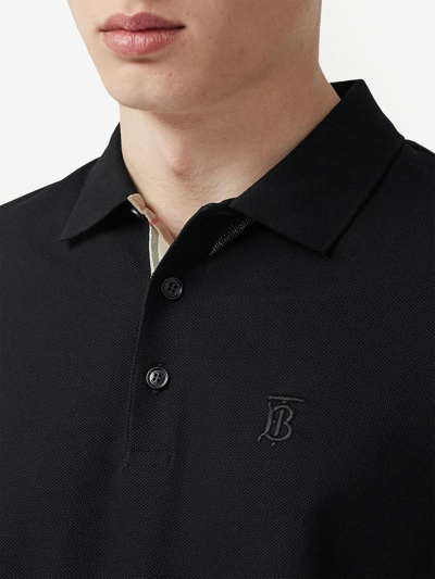 Burberry Eddie Short-sleeved Polo Shirt In Black