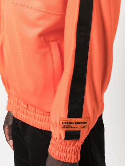 Shop Heron Preston Logo-patch Zip-fastening Jacket In Orange