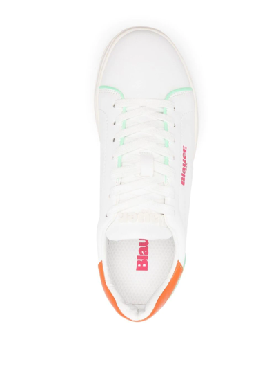Shop Blauer Logo-print Low-top Sneakers In White