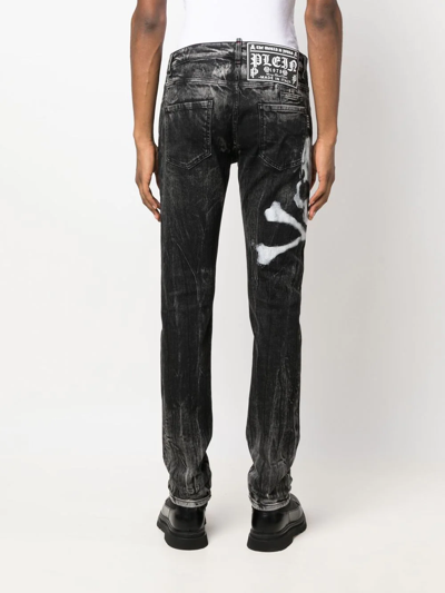 Shop Philipp Plein Slim-fit Denim Jeans In Grey