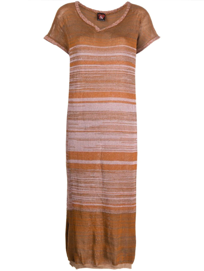 Shop Vitelli Marl-knit Shift Dress In Brown
