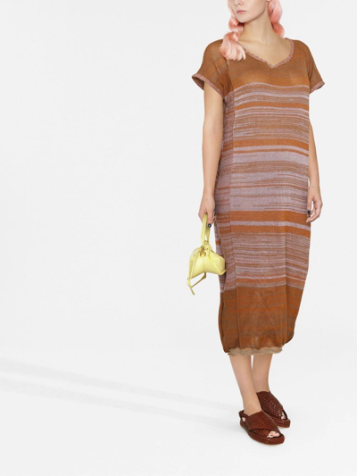 Vitelli Marl-knit Shift Dress In Brown