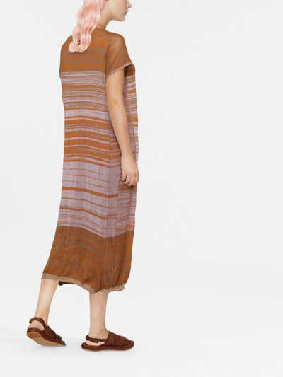 Vitelli Marl-knit Shift Dress In Brown