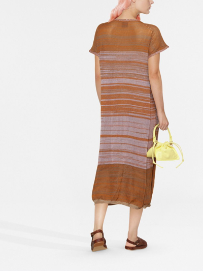 Vitelli Marl-knit Shift Dress In Brown