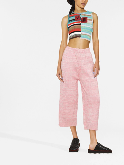 Vitelli Marl-knit Cropped Trousers In Pink