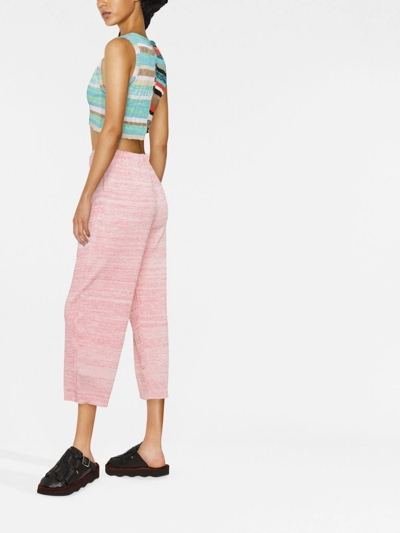 Shop Vitelli Marl-knit Cropped Trousers In Pink