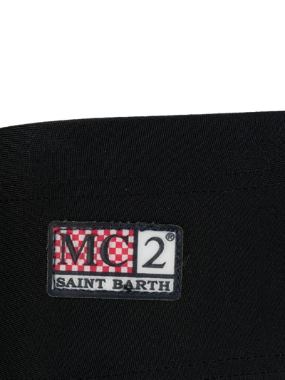 Shop Mc2 Saint Barth Logo-patch Swimming Trunks In Black