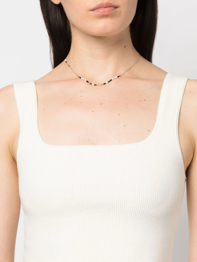 Shop Isabel Marant Resin Bead Detail Necklace In Gold