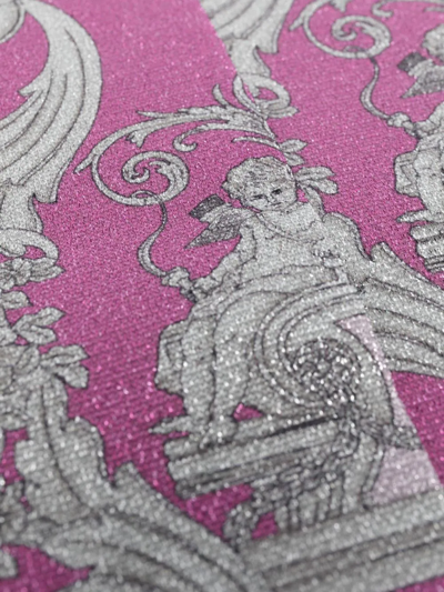 Versace Baroque Pattern-print Socks In Pink