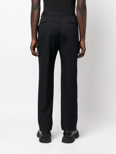 Shop Valentino Straight-leg Tailored Trousers In Blue