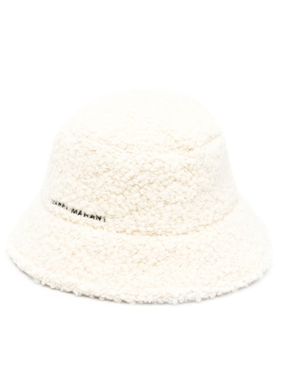 Shop Isabel Marant Denji Wool Bucket Hat In White