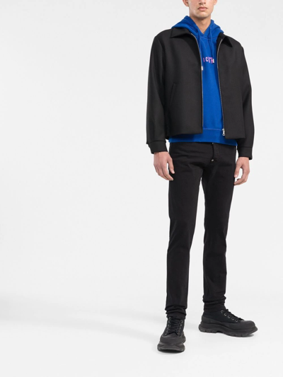 Dsquared2 Cotton Cargo Trouser With Logo Patch In Black