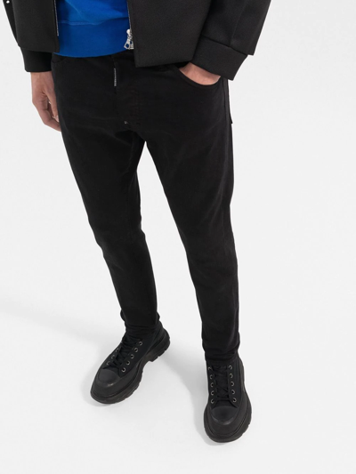 Dsquared2 Cotton Cargo Trouser With Logo Patch In Black